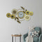 37" Gold Silver And White Metal Silent Analog Floral Novelty Wall Clock