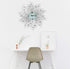 27" Silver And White Metal Silent Analog Novelty Wall Clock