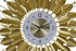 28" Gold And White Metal Silent Analog Floral Sunburst Wall Clock