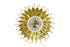 28" Gold And White Metal Silent Analog Floral Sunburst Wall Clock