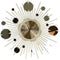 27" Gold Copper And Silver Metal Silent Analog Sunburst Wall Clock