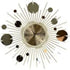 27" Gold Copper And Silver Metal Silent Analog Sunburst Wall Clock