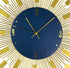 27" Gold And Blue Metal Silent Analog Sunburst Wall Clock