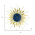 27" Gold And Blue Metal Silent Analog Sunburst Wall Clock