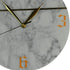 10" White And Gold Marble Silent Pendulum Marble Round Wall Clock
