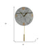 10" White And Gold Marble Silent Pendulum Marble Round Wall Clock