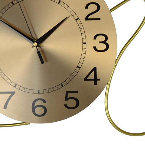 41" Gold Metal Silent Analog Novelty Wall Clock