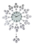 27" Silver And White Metal Silent Pendulum Starburst Wall Clock