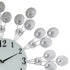 27" Silver And White Metal Silent Pendulum Starburst Wall Clock