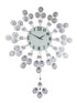 27" Silver And White Metal Silent Pendulum Starburst Wall Clock