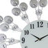27" Silver And White Metal Silent Pendulum Starburst Wall Clock