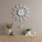 27" Silver And White Metal Silent Pendulum Starburst Wall Clock