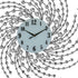 24" Silver And White Metal Silent Analog Novelty Wall Clock