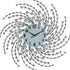 24" Silver And White Metal Silent Analog Novelty Wall Clock