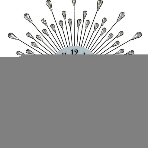 27" Silver And White Metal Silent Analog Round Wall Clock