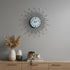 27" Silver And White Metal Silent Analog Round Wall Clock