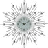 20" Black White And Clear Metal and Glass Silent Analog Sunburst Wall Clock