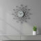 20" Black White And Clear Metal and Glass Silent Analog Sunburst Wall Clock