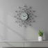20" Black White And Clear Metal and Glass Silent Analog Sunburst Wall Clock