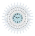 28" Silver And White Metal Silent Analog Sunburst Wall Clock