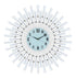 28" Silver And White Metal Silent Analog Sunburst Wall Clock