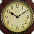 15" Brown And Gold Resin Silent Pendulum Ornate Oval Wall Clock