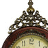15" Brown And Gold Resin Silent Pendulum Ornate Oval Wall Clock
