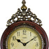 15" Brown And Gold Resin Silent Pendulum Ornate Oval Wall Clock