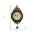 15" Brown And Gold Resin Silent Pendulum Ornate Oval Wall Clock