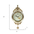 16" Antiqued White And Bronze Resin Silent Pendulum Ornate Oval Wall Clock