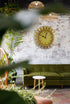 18" Gold And Silver Resin Silent Analog Sunburst Wall Clock