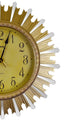 18" Gold And Silver Resin Silent Analog Sunburst Wall Clock