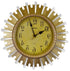 18" Gold And Silver Resin Silent Analog Sunburst Wall Clock