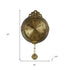 15" Gold And Silver Resin Silent Pendulum Ornate Round Wall Clock