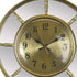 16" Gold And Silver Mirrored Glass And Resin Silent Pendulum Ornate Round Wall Clock