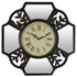 16" Black And Silver Heavy Duty Plastic Silent Analog Ornate Hexagon Wall Clock