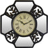 16" Black And Silver Heavy Duty Plastic Silent Analog Ornate Hexagon Wall Clock