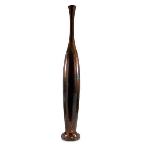 41" Burnished Brown Aluminum Floor Vase