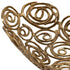 20" Gold Aluminum Abstract Circles Oval Decorative Bowl