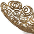 20" Gold Aluminum Abstract Circles Oval Decorative Bowl