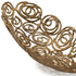 16" Gold Aluminum Abstract Circles Oval Decorative Bowl