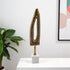 21" Antiqued Gold And White Aluminum And Marble Tabletop Sculpture