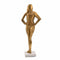 24" Gold And White Aluminum And Marble Woman Tabletop Sculpture