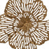 18" Antiqued Gold And White Aluminum And Marble Flowers Abstract Tabletop Sculpture