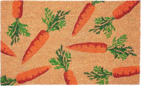 17" X 29" Natural And Orange Easter Carrots Coir Outdoor Door Mat