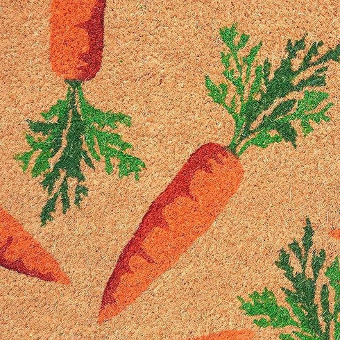 17" X 29" Natural And Orange Easter Carrots Coir Outdoor Door Mat