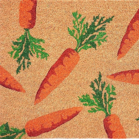 17" X 29" Natural And Orange Easter Carrots Coir Outdoor Door Mat