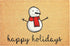 17" X 29" Natural And White Coir Snowman Outdoor Christmas Door Mat