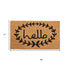 17" X 29" Natural And Black Hello Outdoor Coir Door Mat
