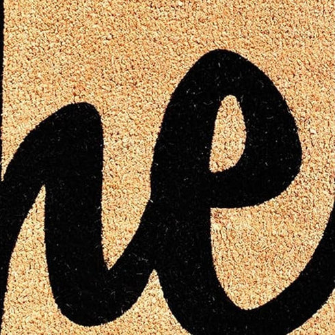 20" X 34" Natural And Black Hello Outdoor Coir Door Mat